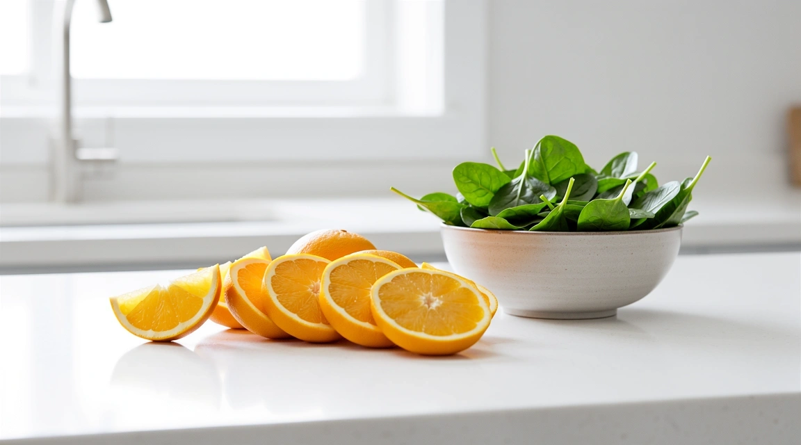 Citrus and spinach for vitamin C and magnesium