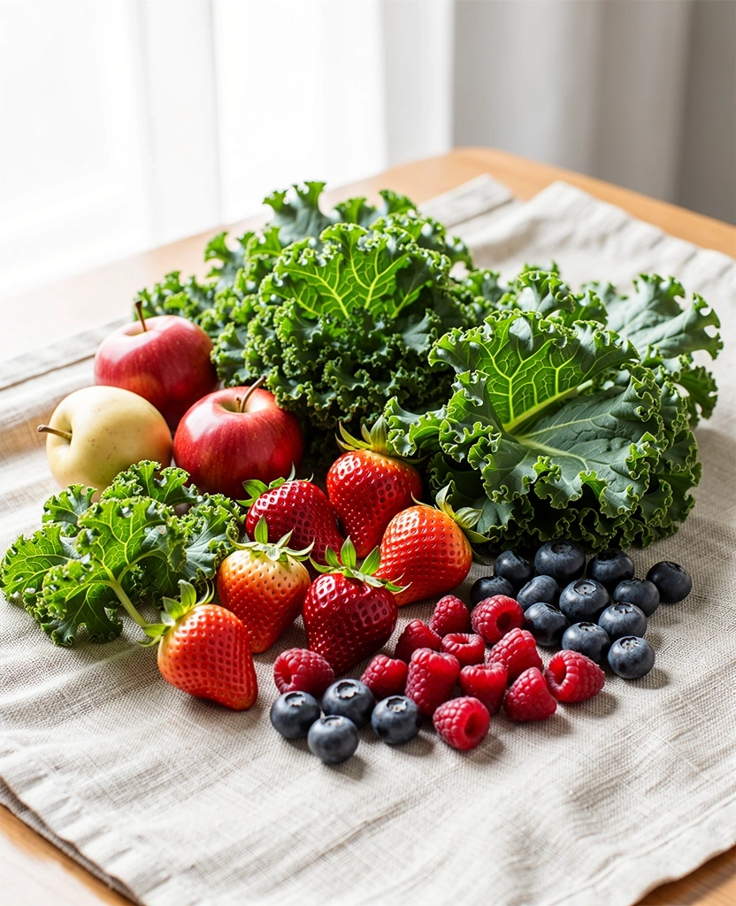 Fresh organic vegetables and fruits for stress management